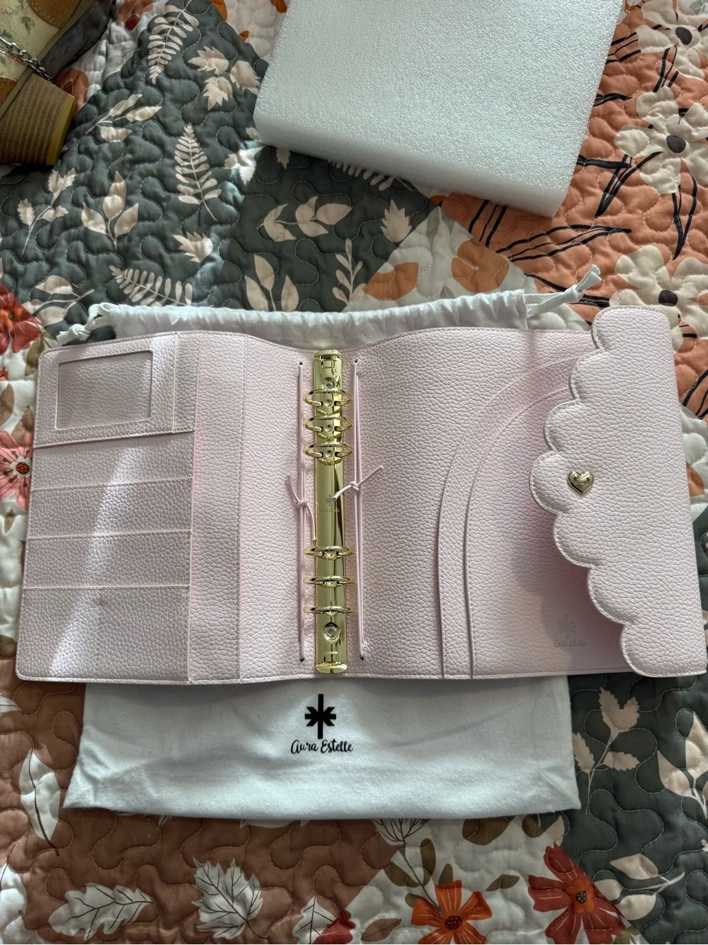 Aura Estelle Pink Scalloped Home Office Planner